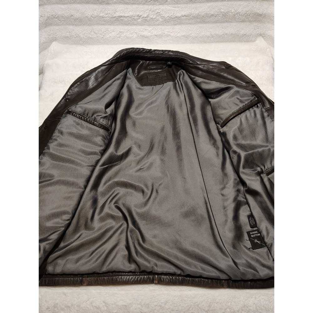 Roundtree Yorke Brown Soft Leather Lambskin Jacket Mens XL Urban Retro Classic - Picture 7 of 15